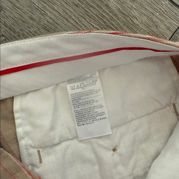 Banana Republic Factory AVERY TIE-WAIST STRIPE LINEN BLEND ANKLE PANT size 14 - Picture 4 of 4